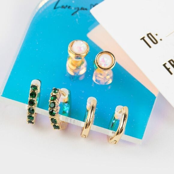 Full Tilt 3-PK 14K Gold Dipped Hoop Earring Set - Picture 2 of 6